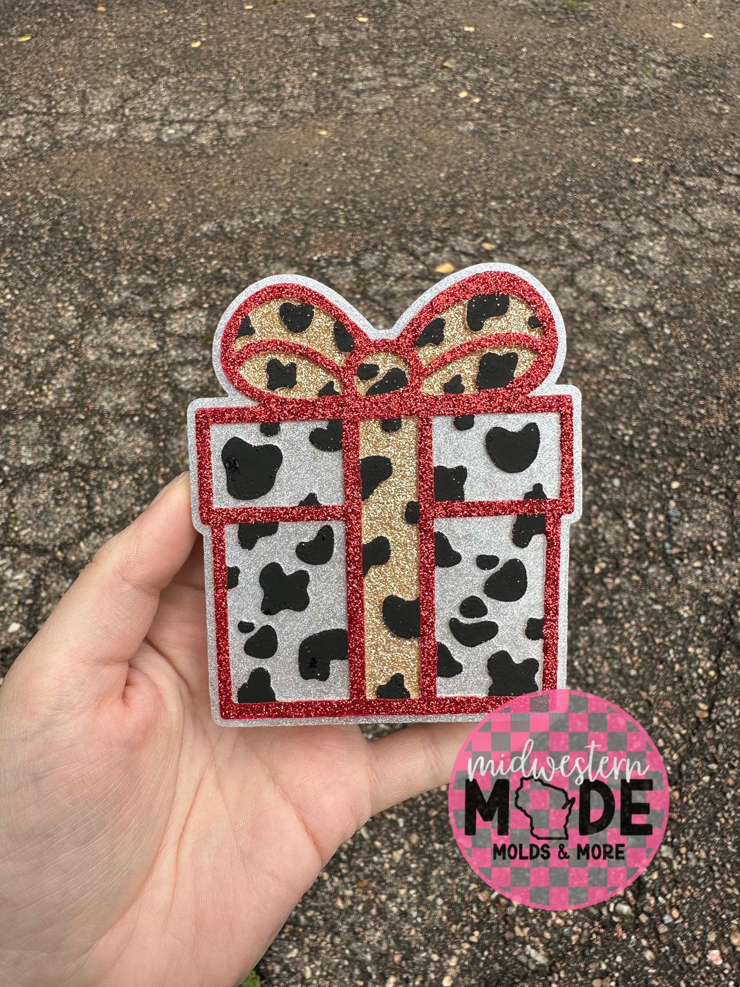 Cow Print Present Freshie Mold
