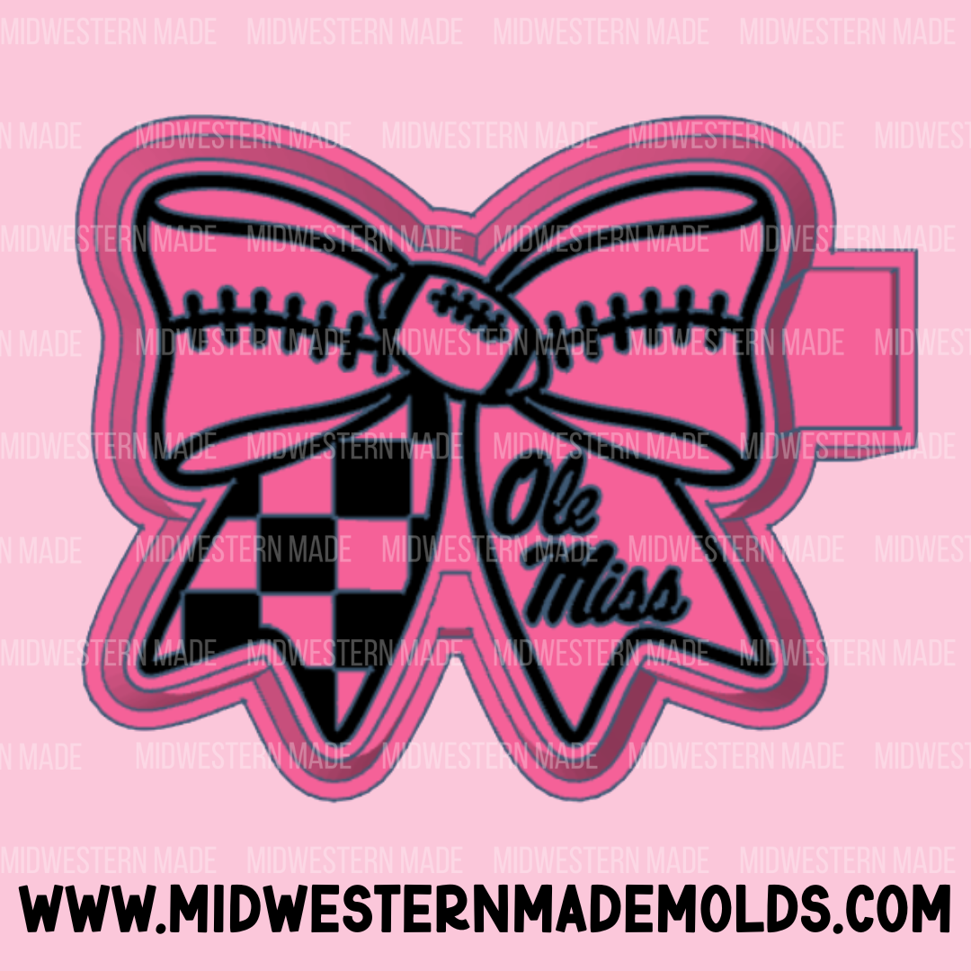 Ole Miss Football Bow Freshie Mold