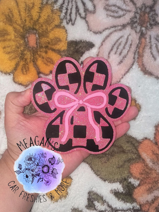 Checkered Paw Print Freshie Mold