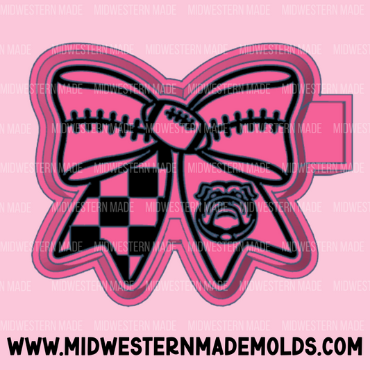 Bulldogs Football Bow Freshie Mold