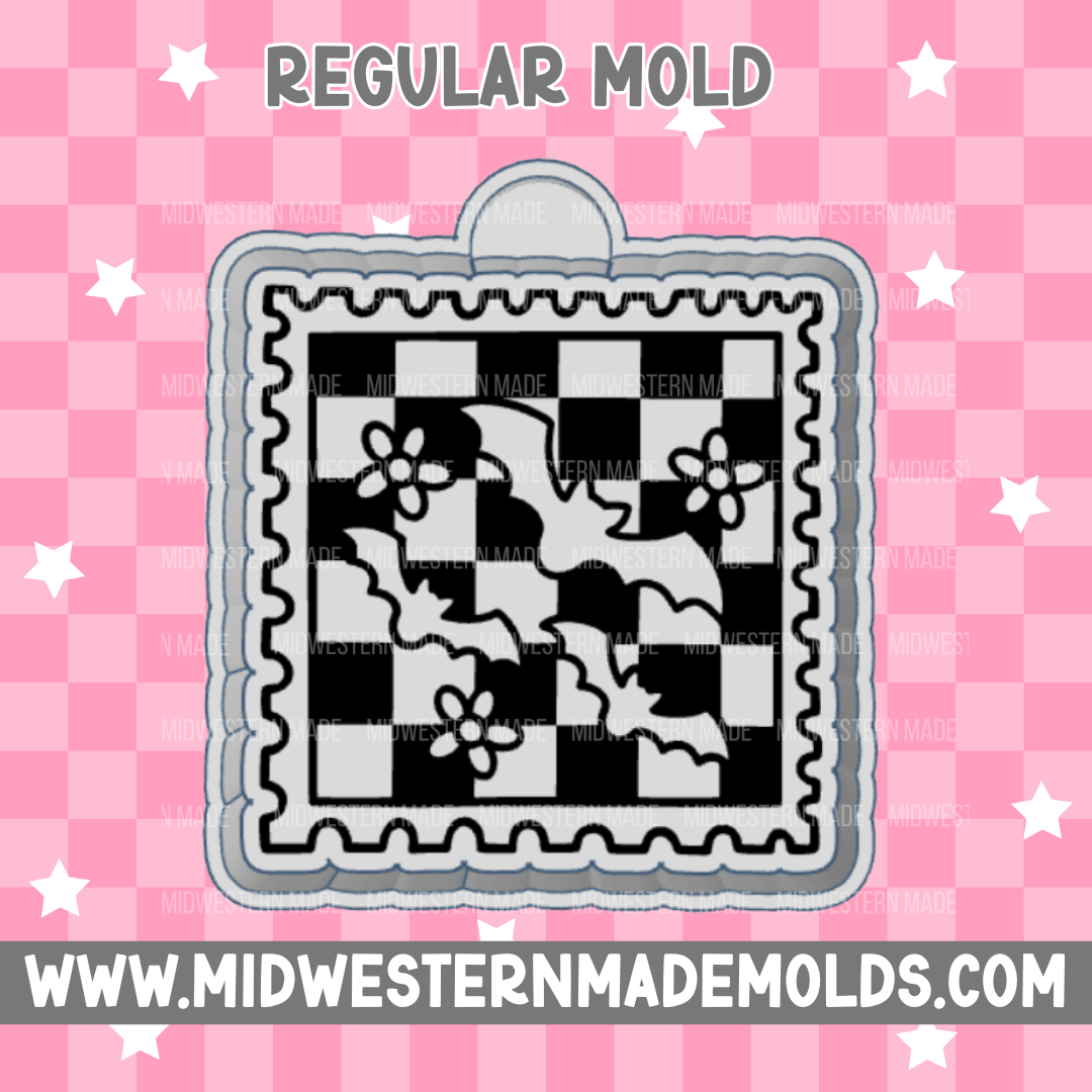 Bats Checkered Stamp Freshie Mold