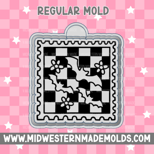 Bats Checkered Stamp Freshie Mold