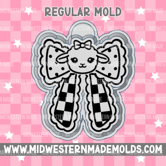 Lamb Checkered Bow Freshie Mold