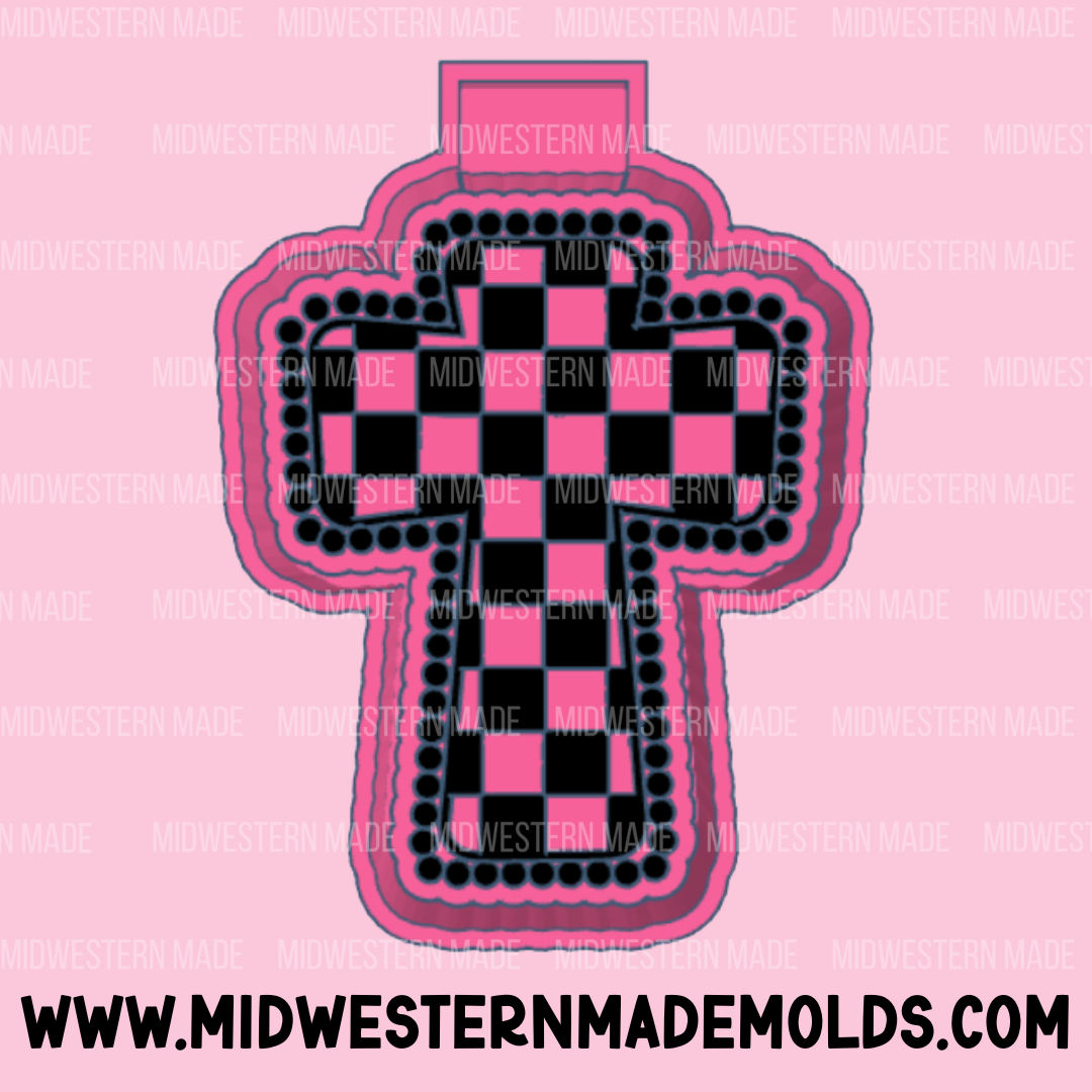 Checkered Cross Freshie Mold