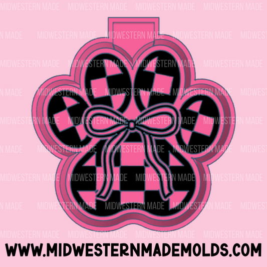Checkered Paw Print Freshie Mold