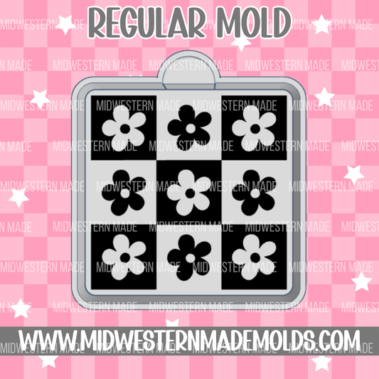 Checkered Flowers Freshie Mold