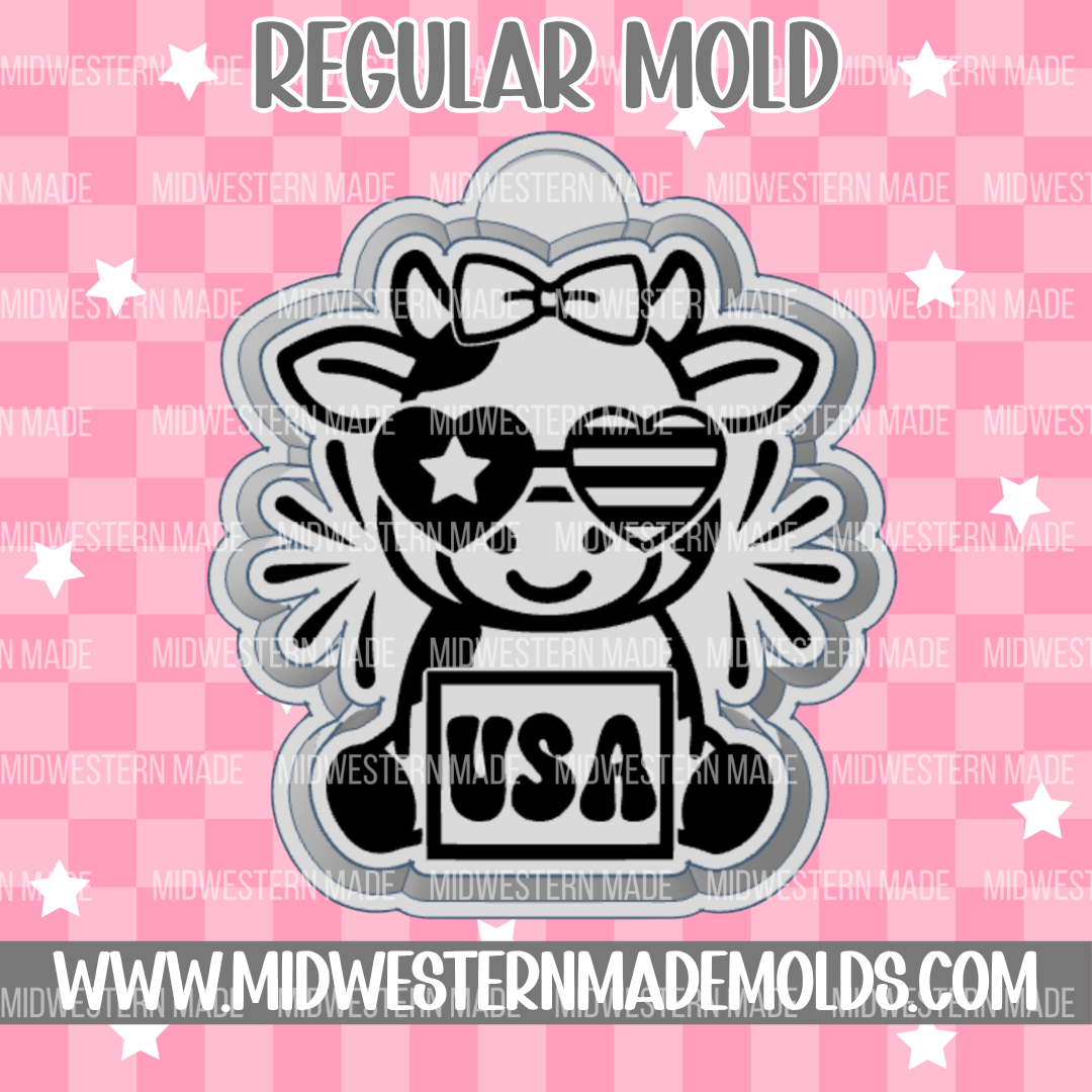 USA Fireworks Cow Freshie Mold