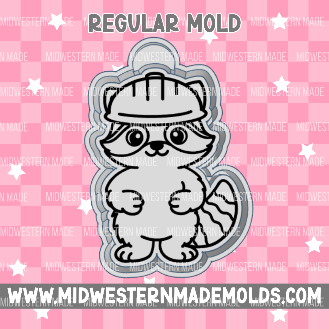 Construction Raccoon Freshie Mold
