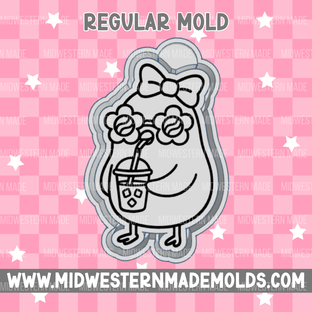 Iced Coffee Chick Freshie Mold