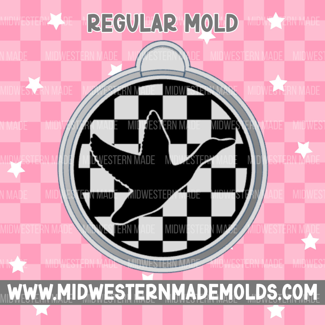 Checkered Duck Circle Freshie Mold