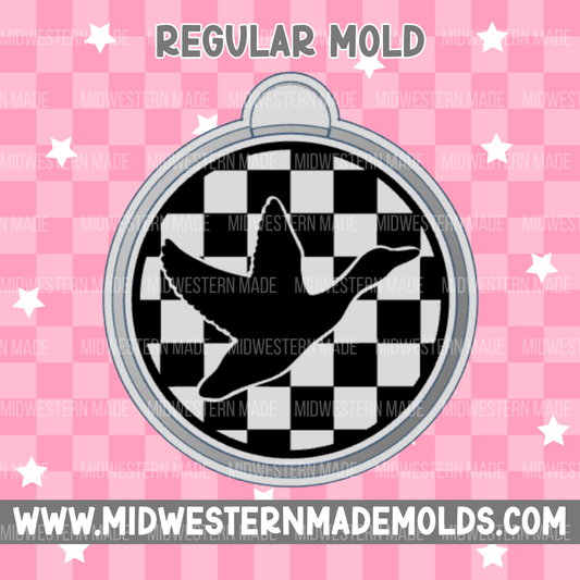 Checkered Duck Circle Freshie Mold