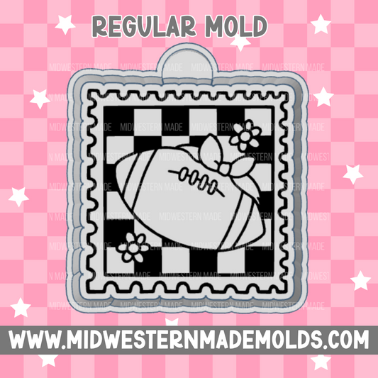 Football Bow Checkered Stamp Freshie Mold