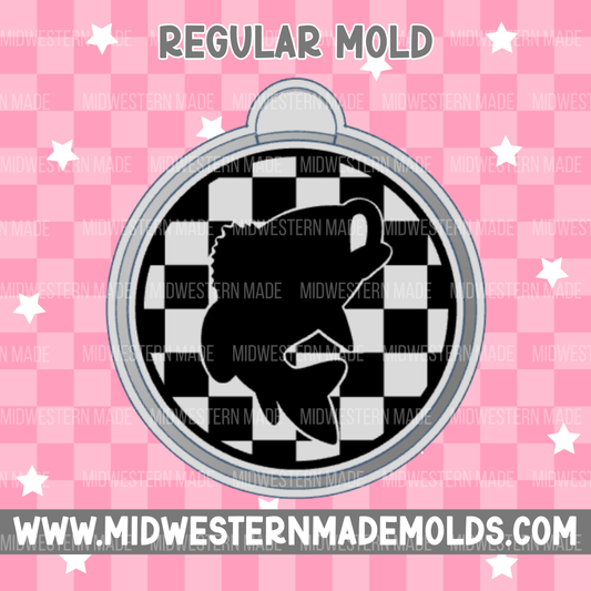 Checkered Fish Circle Freshie Mold