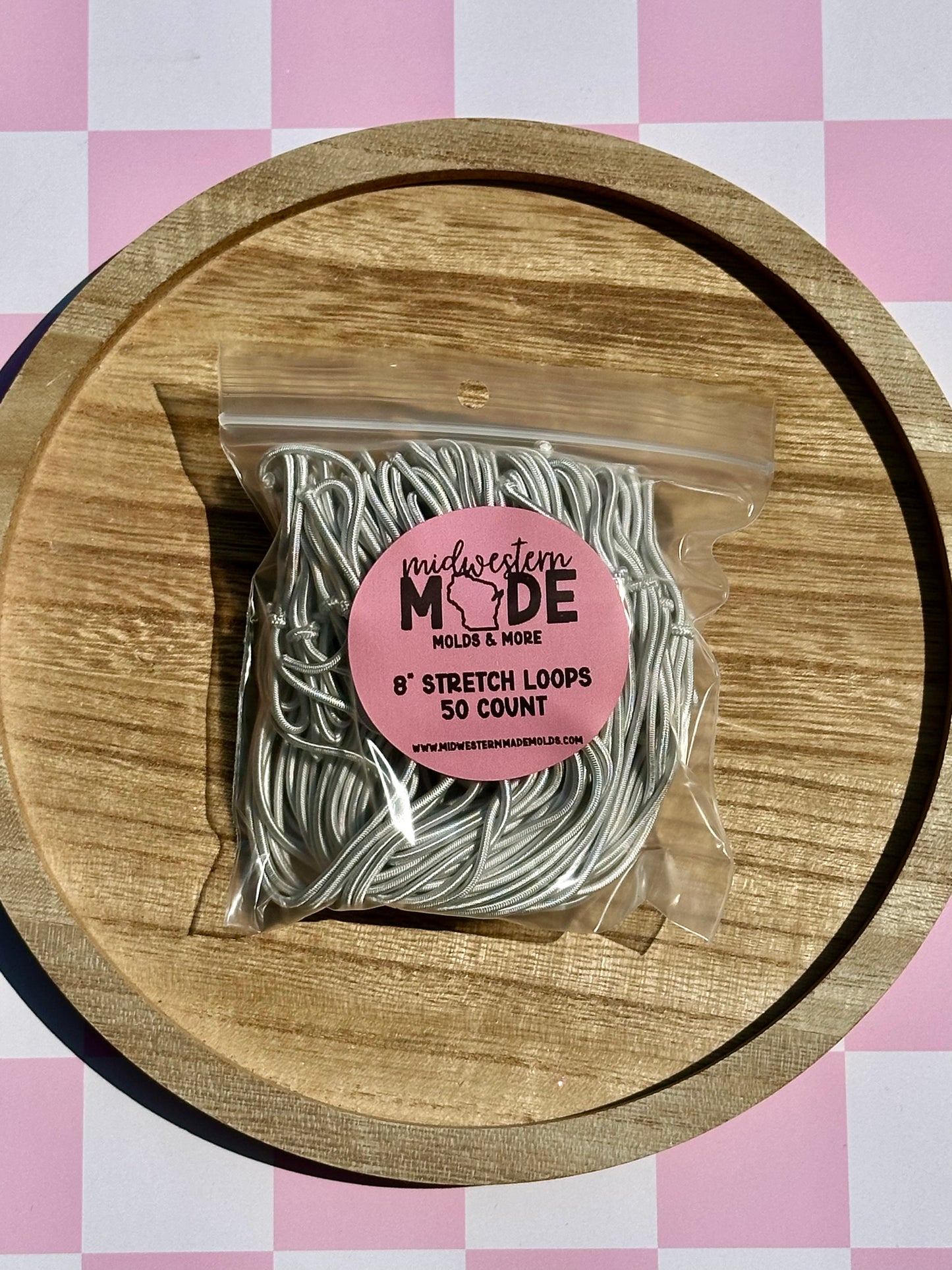 8" Stretch Loops - Silver Matte - 50 Count