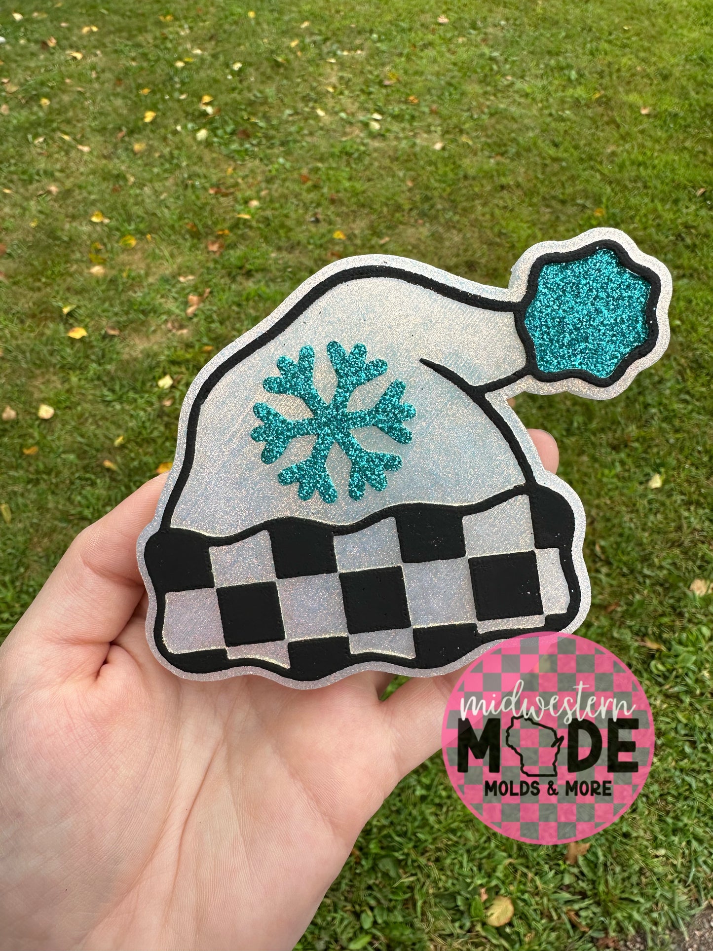 Checkered Santa Hat Freshie Mold