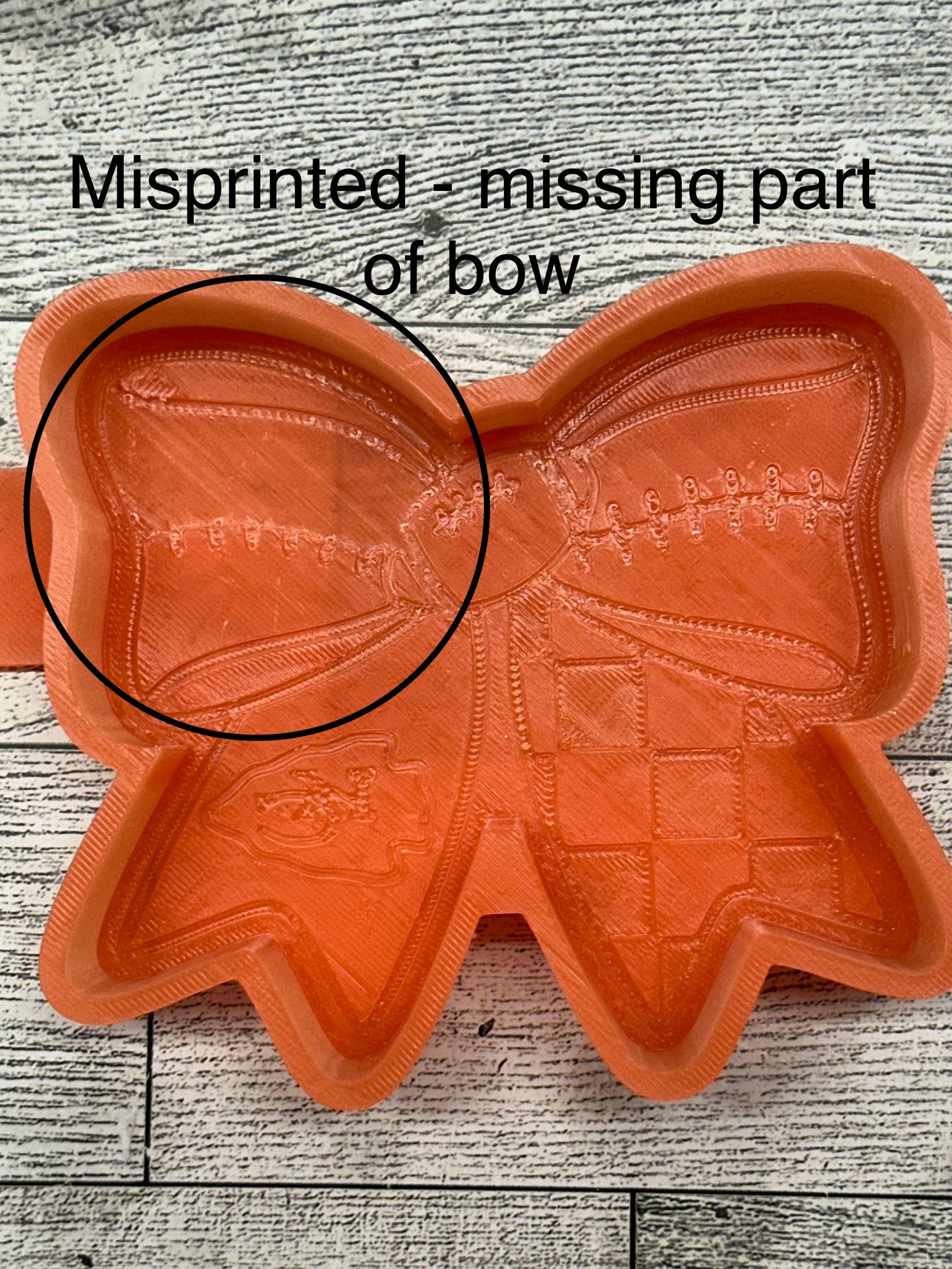 Chiefs Football Bow - B GRADE MOLD