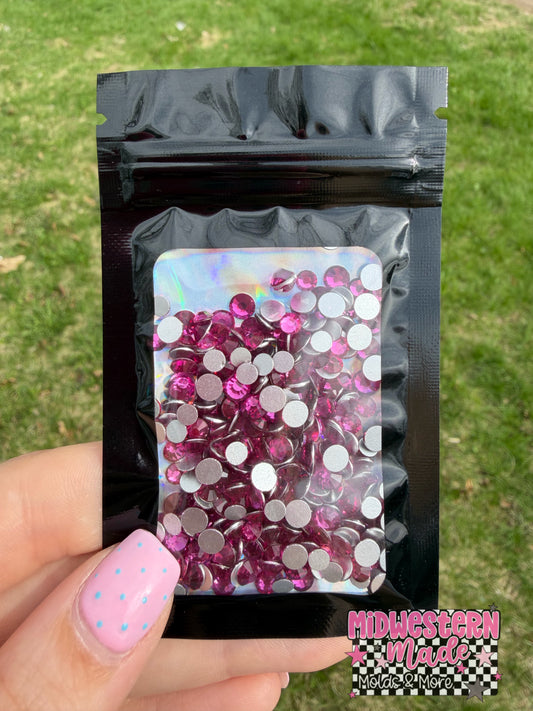 Fuchsia Flatback Rhinestones