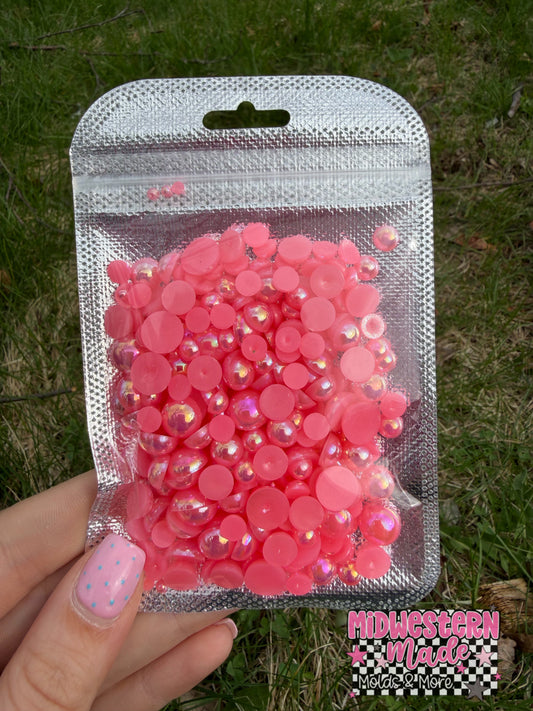 Coral Glow Iridescent Pearl Mix