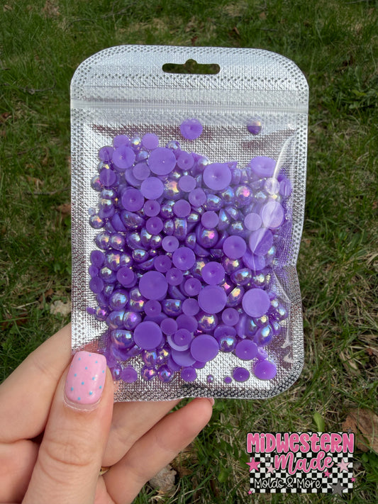 Amethyst Aura Iridescent Pearl Mix
