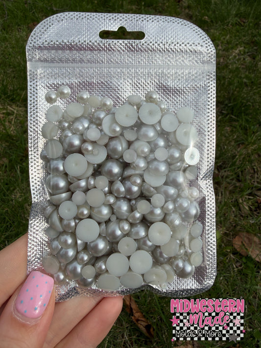 Brushed Silver Matte Pearl Mix