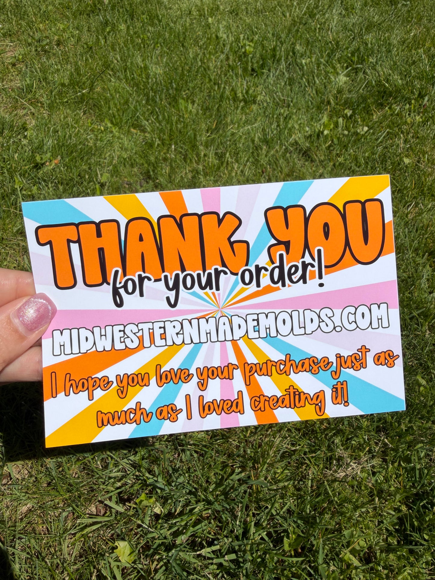 Colorful Stripes Custom Thank You Cards