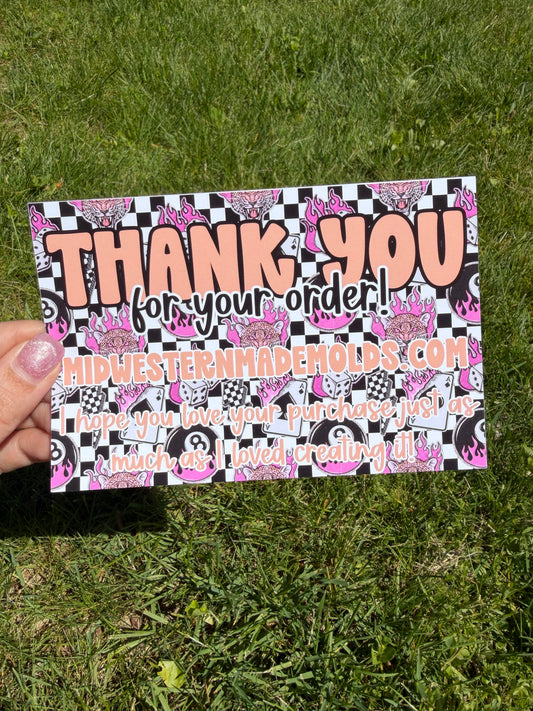 Pink 8 Ball Tigers Custom Thank You Cards