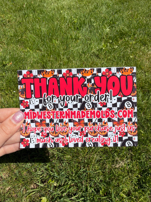 Red 8 Ball Cherries Custom Thank You Cards
