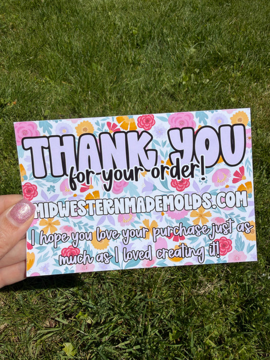 Purple Florals Custom Thank You Cards