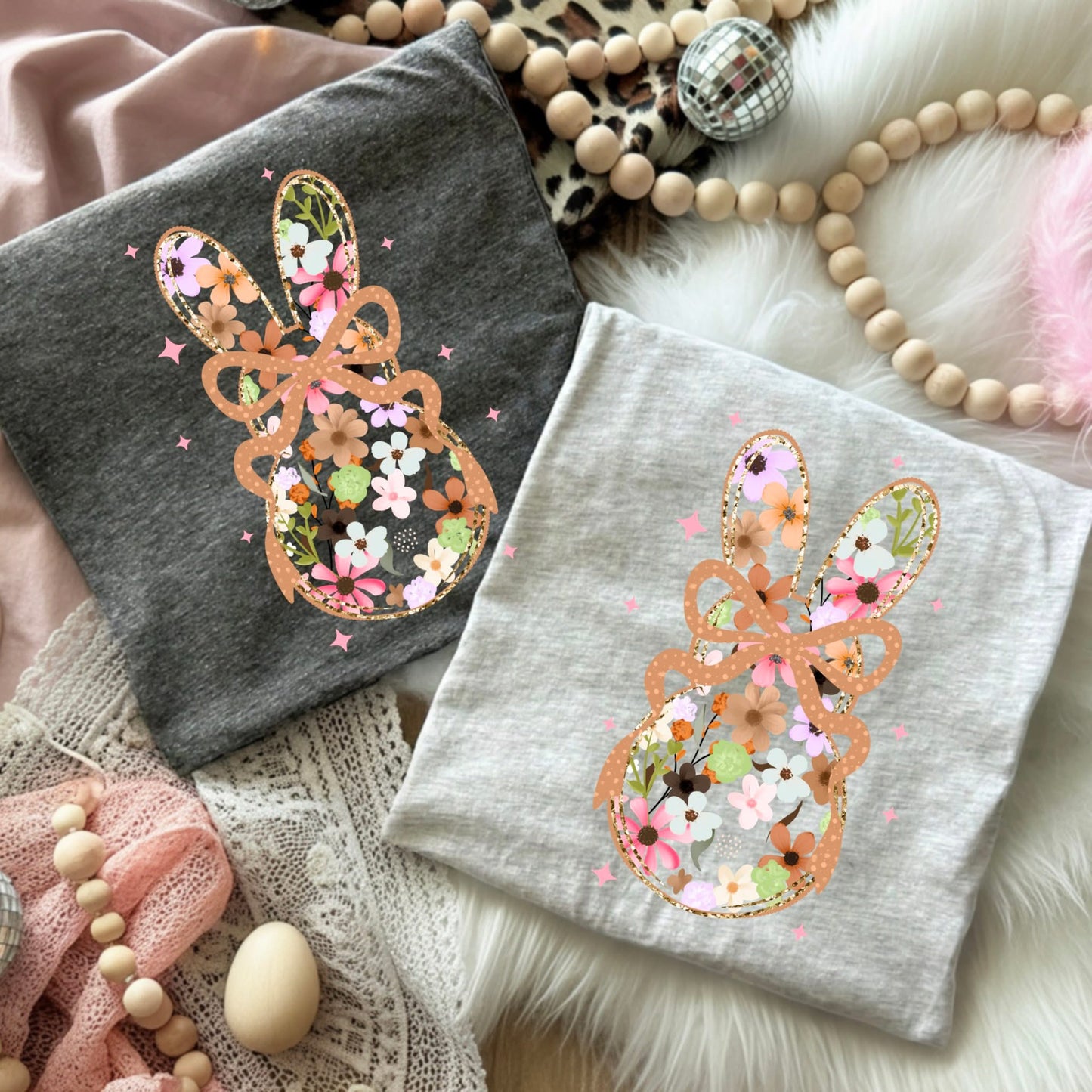 Floral Bunny Bow Graphic Tee