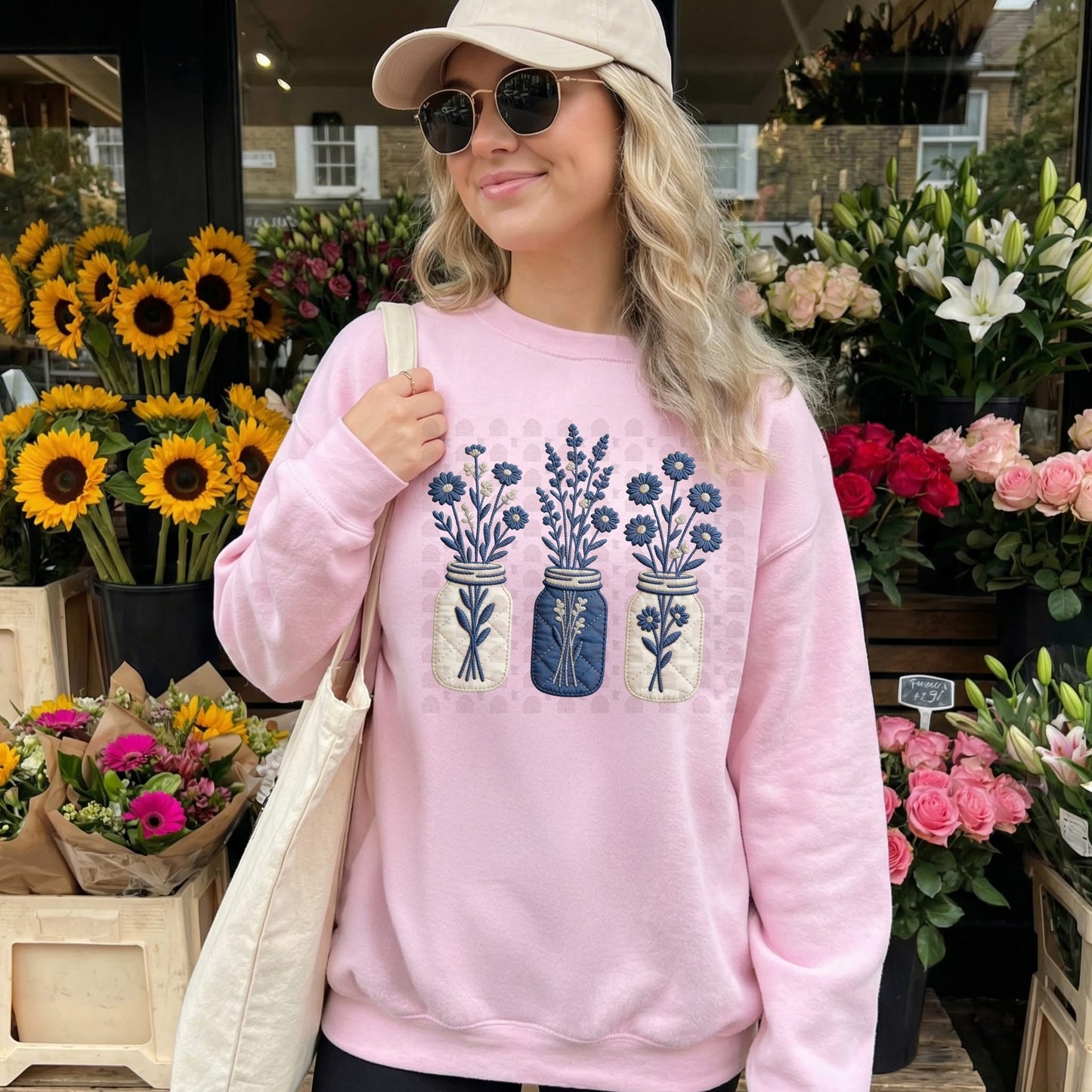 Mason Jar Flowers Graphic Tee