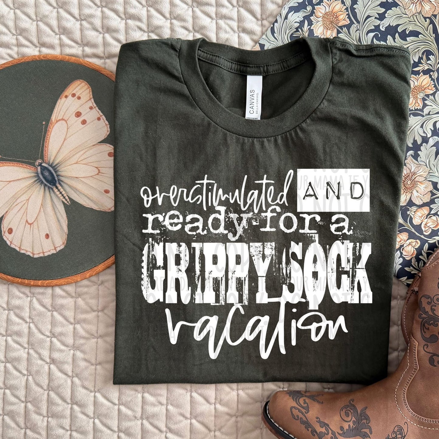 Grippy Sock Vacation Graphic Tee
