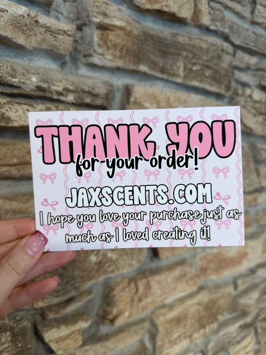 Pink Bows Custom Thank You Cards