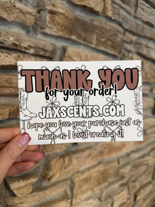 Black/Brown Western Custom Thank You Cards