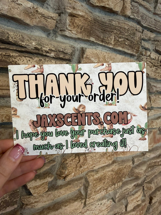 Green/Cactus Western Custom Thank You Cards