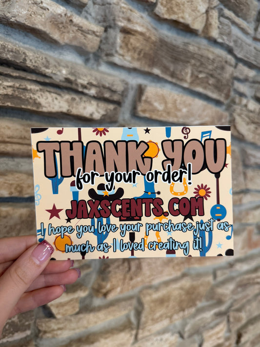 Blue/Cactus Western Custom Thank You Cards