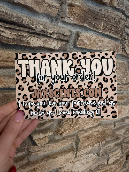 Tan Leopard Print Print Custom Thank You Cards