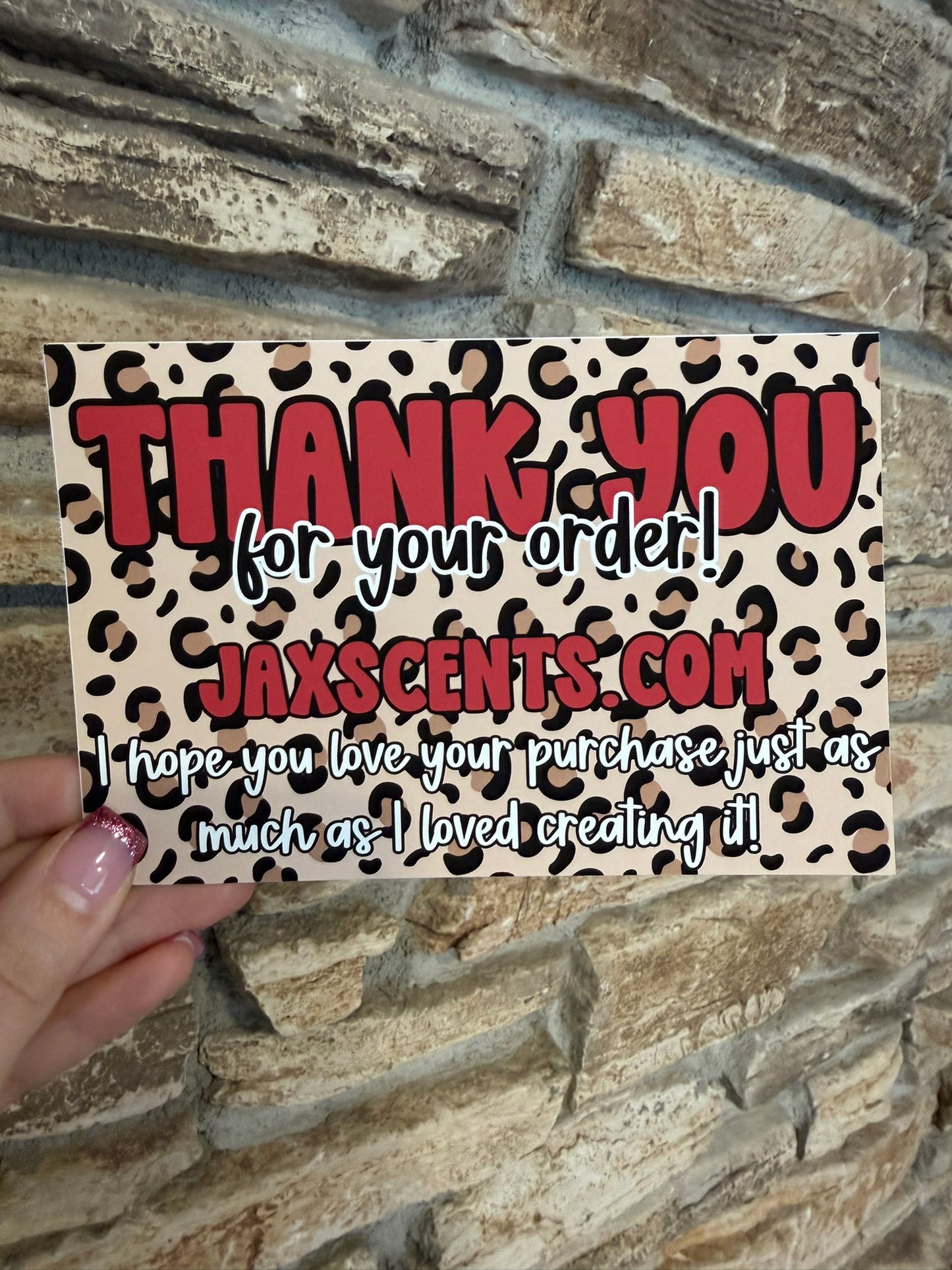 Red Leopard Print Print Custom Thank You Cards