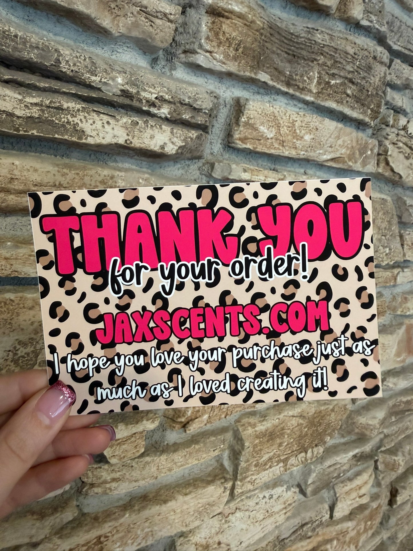 Pink Leopard Print Print Custom Thank You Cards