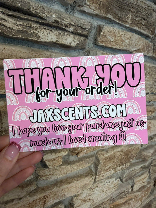 Pink Rainbows Custom Thank You Cards