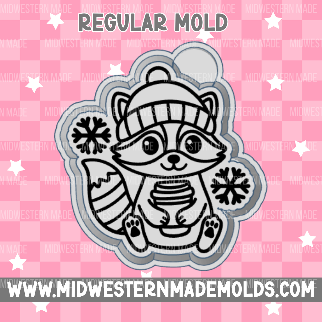 Winter Raccoon Freshie Mold