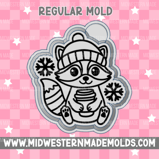 Winter Raccoon Freshie Mold