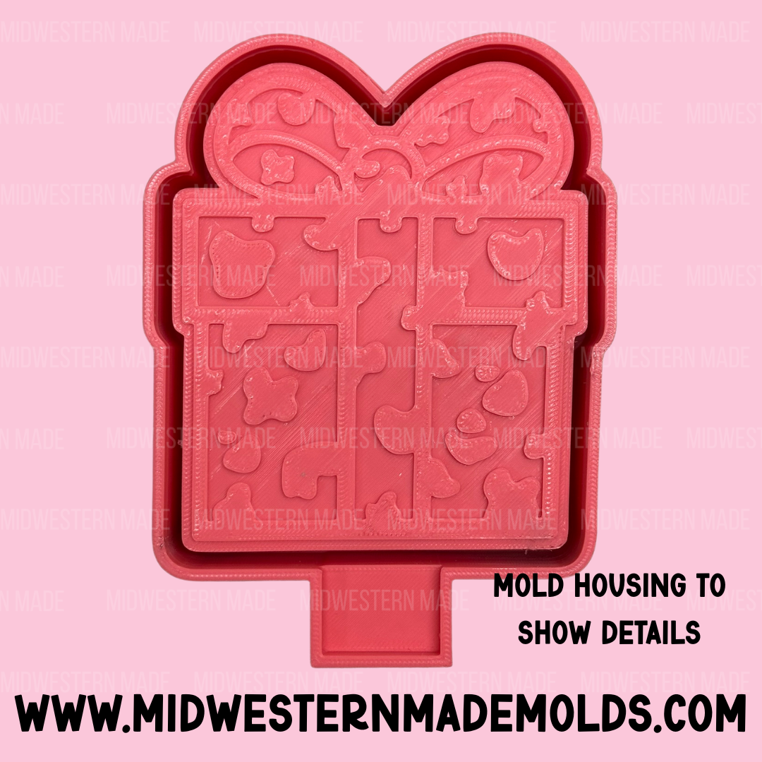 Cow Print Present Freshie Mold