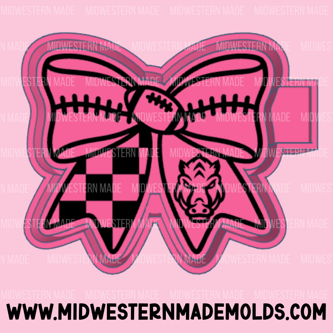 Razorbacks Football Bow Freshie Mold